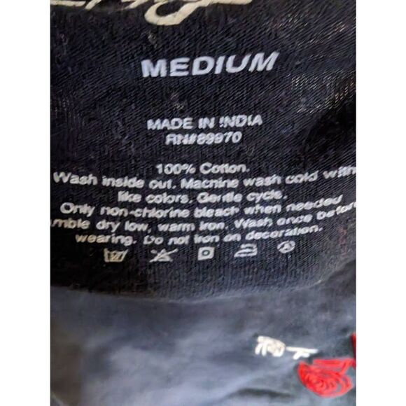 Eighty eight Black Tie Dye Long Sleeve Red Rose T-shirt Men's Size Medium - Picture 5 of 6